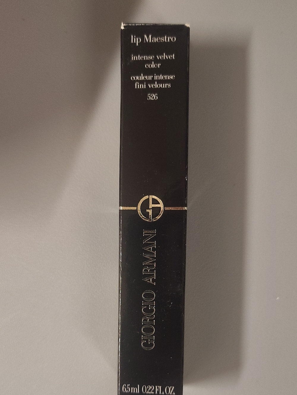 Giorgio Armani Lip Maestro 526 in Black with Gold Accents